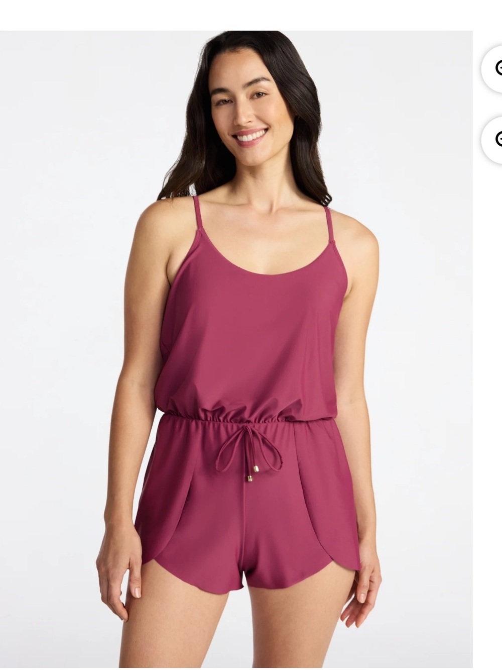 Time and Tru Mauve Berry Cami One-Piece Swim Romper Womens SIZE 2X